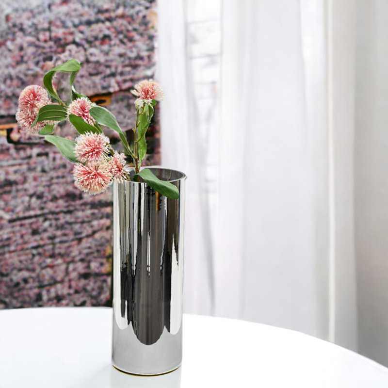 Gonta Glass Table Vase, Silver, Medium