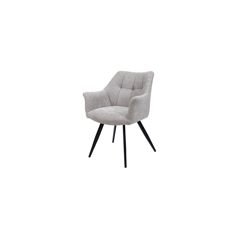 POPPY FABRIC DINING CHAIR, Light Grey