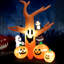 Arbre gonflable d'Halloween avec citrouilles