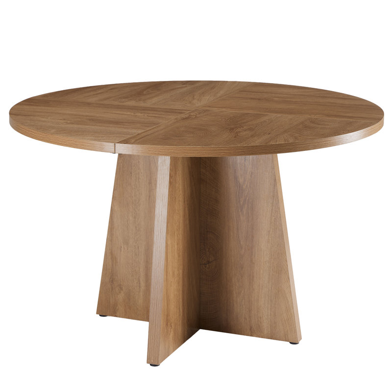 Ensemble de table de salle à manger ronde sur pied central avec chaises de salle à manger capitonnées en similicuir pour cuisine et salle à manger