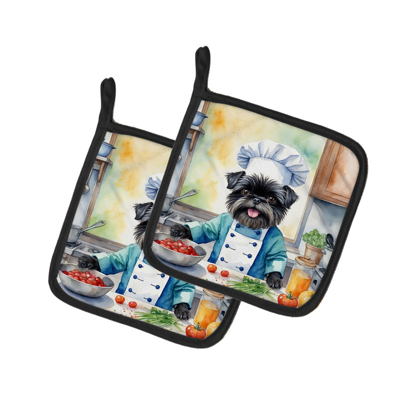 Caroline's Treasures The Dog Chef Polyester Potholder Set
