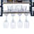 Taysir 8 - Bottle Solid Wood Wine Bottle & Glass Rack in Black