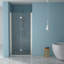 Porte de douche pliante sans cadre avec verre trempé-105278589