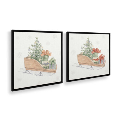 «Sleigh of Joy», ensemble de 2 impressions sur toile