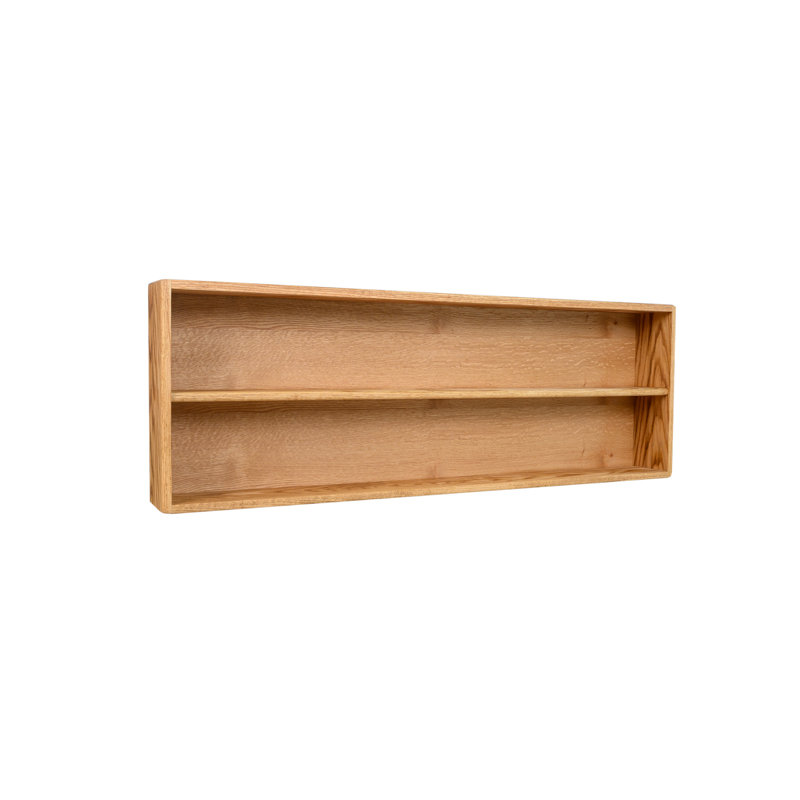 Shelf-Style Wooden CD/DVD/VHS Rack - 08 Series, Natural, 18" H x 52" W x 5.25" D