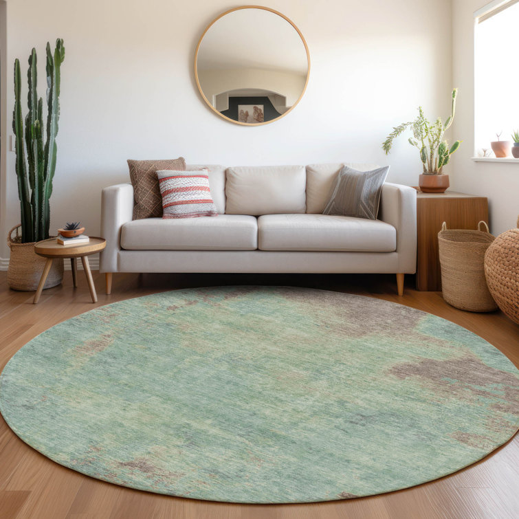 Machine Washable Indoor/Outdoor Cinead ACN1710 Seafoam Rug