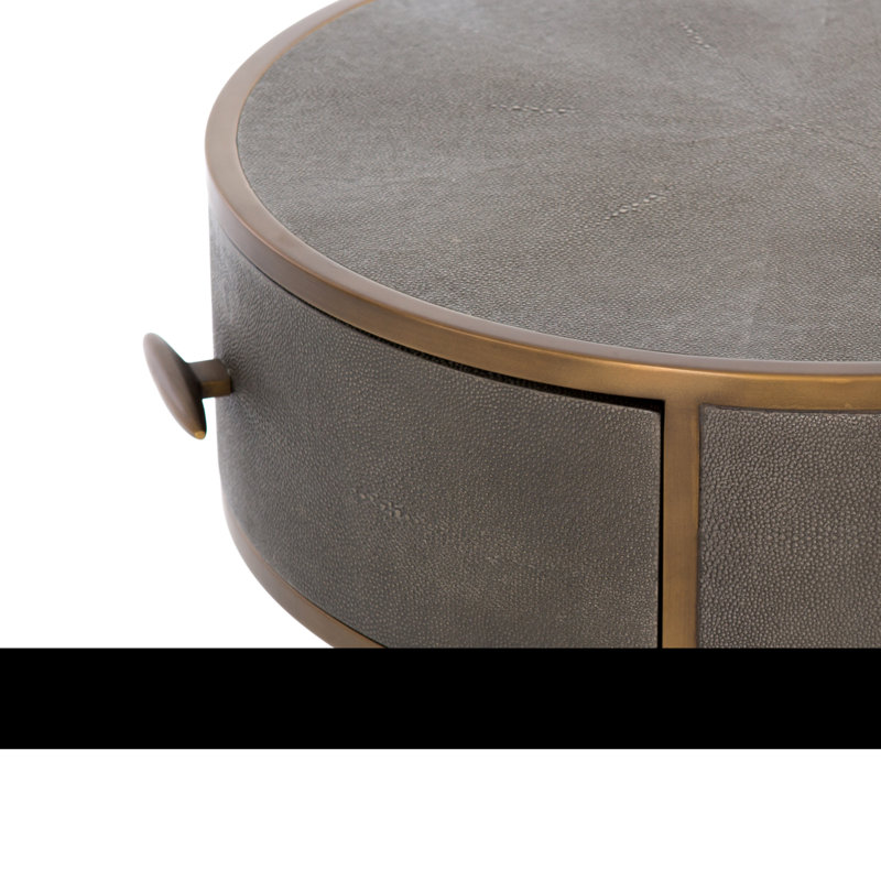 Lynnette Liddell Round Nightstand, Antique Brass