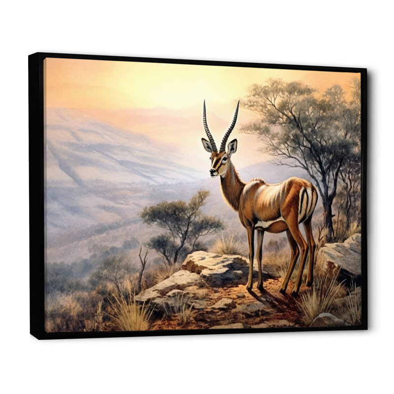 «Graceful Antelope III», reproduction sur toile, H 30 po x l 40 po x P 1,5 po, Cadre flottant noir
