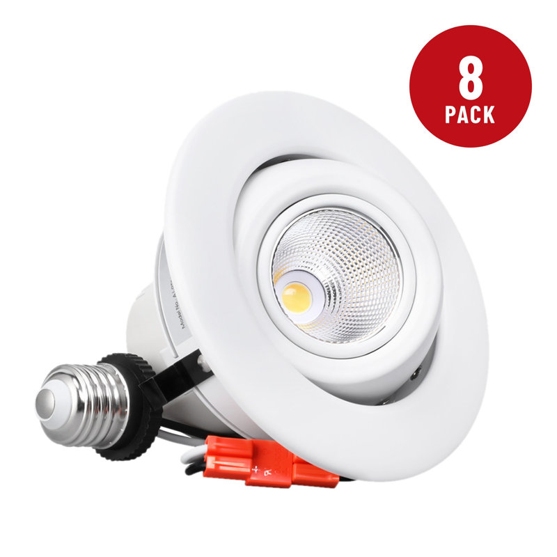 4" 5CCT Gimbal LED Eyeball Retrofit Recessed Light, Dimmable Adjustable LED Ceiling Downlight, CRI 90