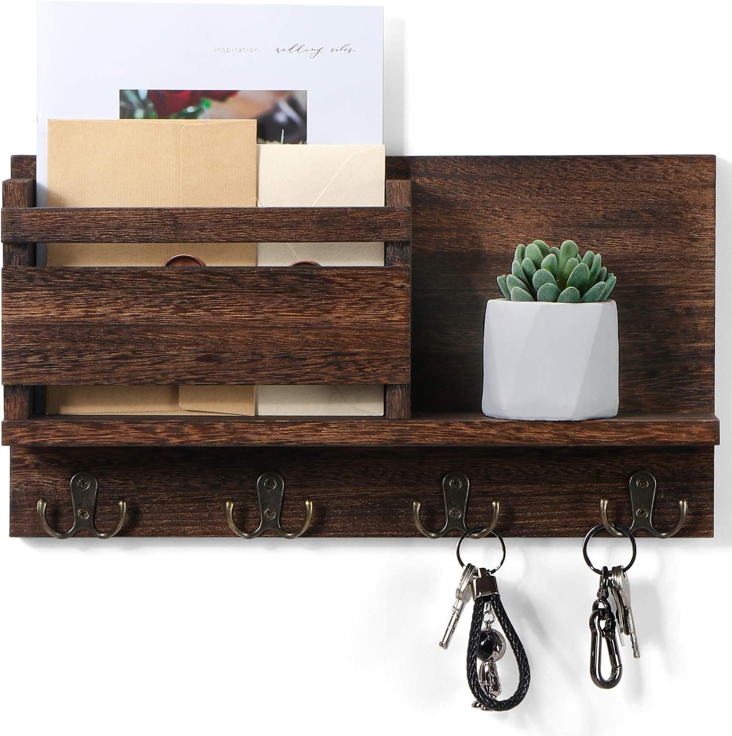 Belleze Wall Mail Organizer With Key Hooks | Wayfair