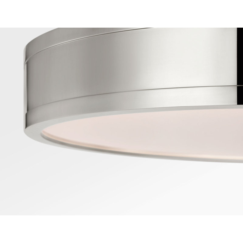 Dupont Round Semi Flush, Polished Nickel, 4" H x 16" W x 16" D