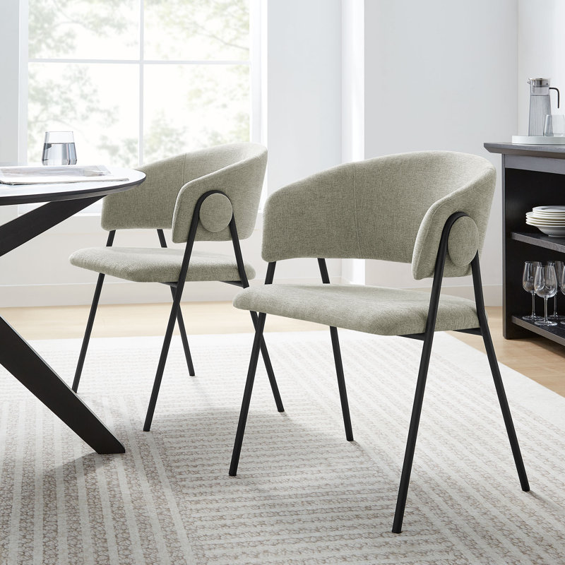 Ensemble de 2 chaises de salle à manger Nella, H 76 cm x l 51 cm, Noir, noir, noir, noir