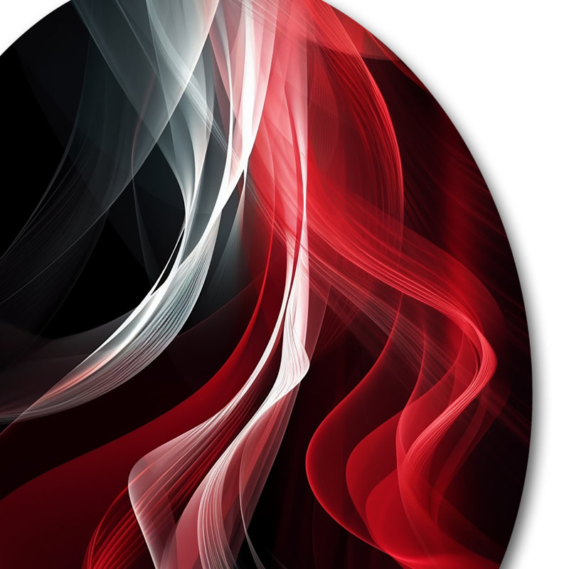 Art abstrait rond rouge et abstrait contemplatif VI, H 16 po x l 16 po x P 1 po