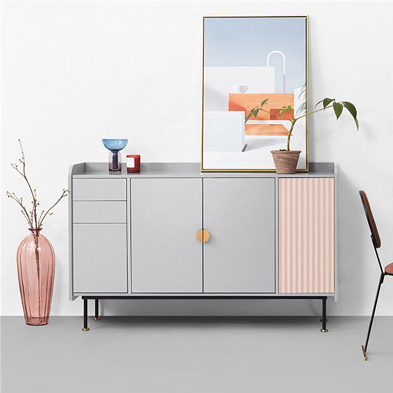 Armoire latérale moderne et minimaliste, Gris