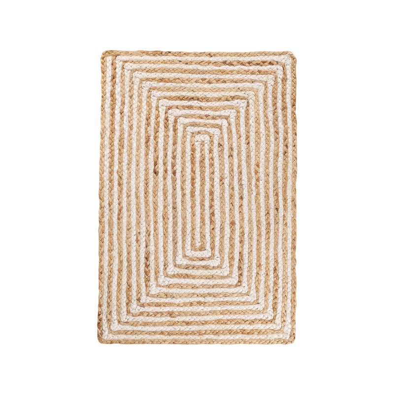 Tapis d'intérieur en jute tressé à la main Occoquan, Rectangulaire 3 pi x 5 pi