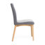 Chaise de salle à manger (2), chaises recouvertes de tissu gris foncé avec finition noyer, profondeur 22,05 po x l 20,67 po de largeur, 35,83 po de hauteur, assemblage requis 2, avec revêtement et P 19,93 po x l 21,64 po