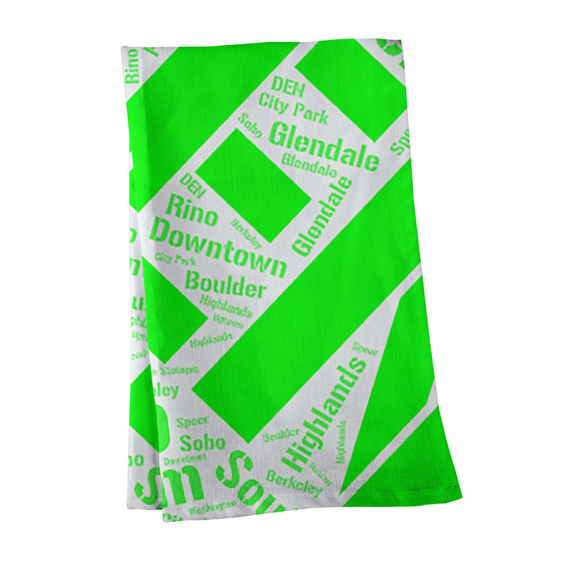 Cotton Tea Towel Kitchen Towel, Blue, Denver
