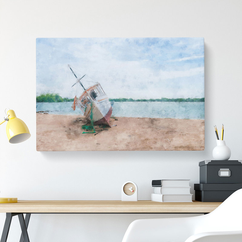 Boat Upon The Beach Vol.2 - Wrapped Canvas, 40cm H x 60cm W x 3cm D