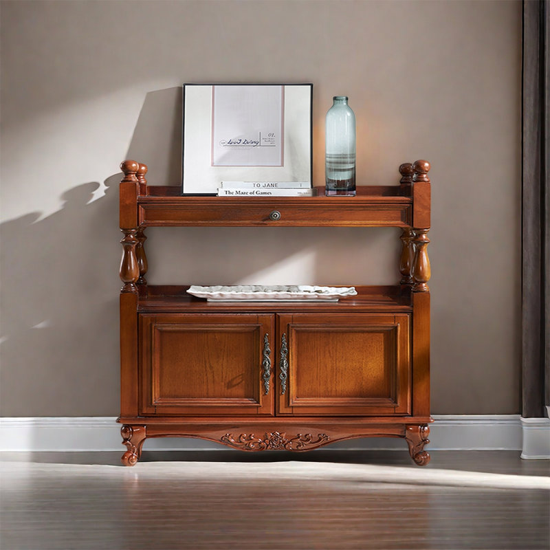 Une belle bibliothèque bien conçue, (2 Shelves) 31.4"H x 35.4"W x 14.9"D, Brun