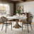 Aversa Modern Round Dining Table, Sintered Stone & Travertine Top With Lazy Susan, Farmhouse Kitchen Table For Dining Room-296602376-296602369