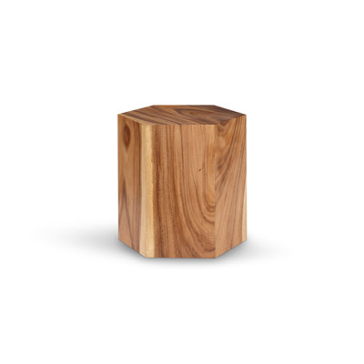 Honey Comb Solid Wood Block End Table