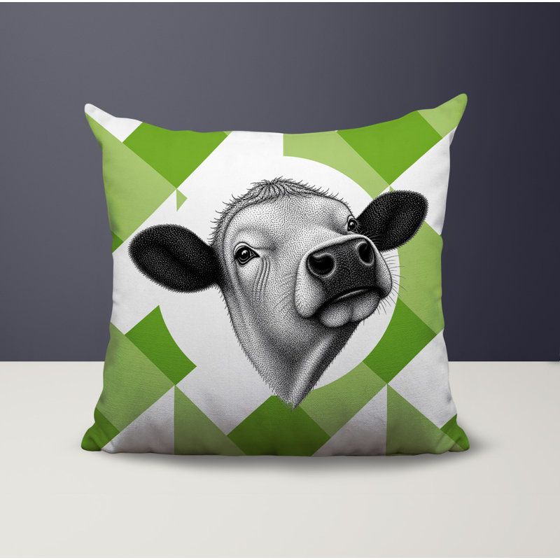 Coussin réversible intérieur / extérieur Cow, 20 x 20, Vert printanier