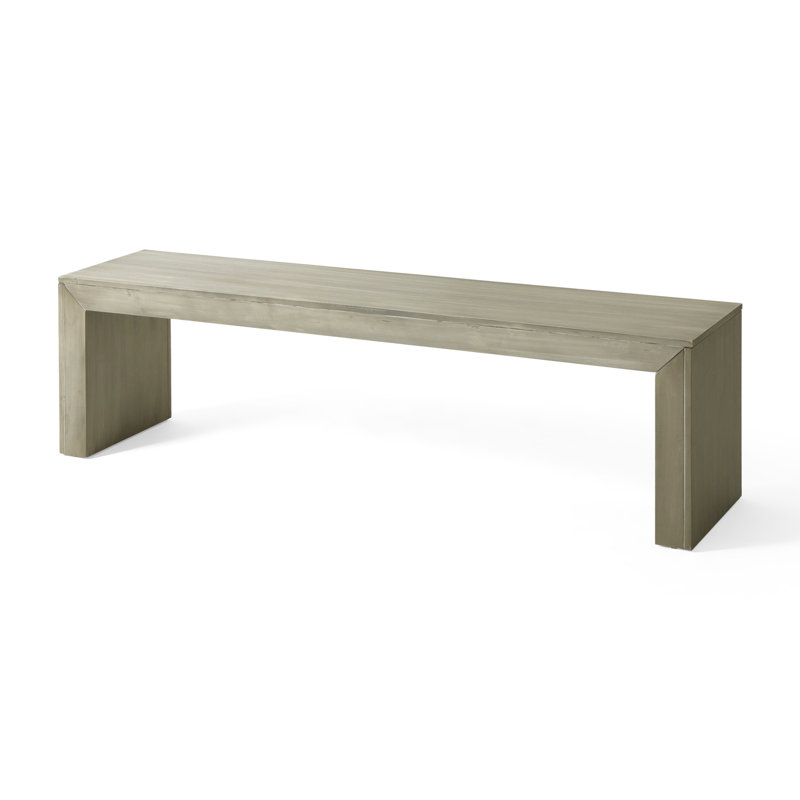 Banc en bois gris + taupe, 15 po de profondeur, 18 po de hauteur, polyvalent, durable, assemblage inclus, facile à assembler