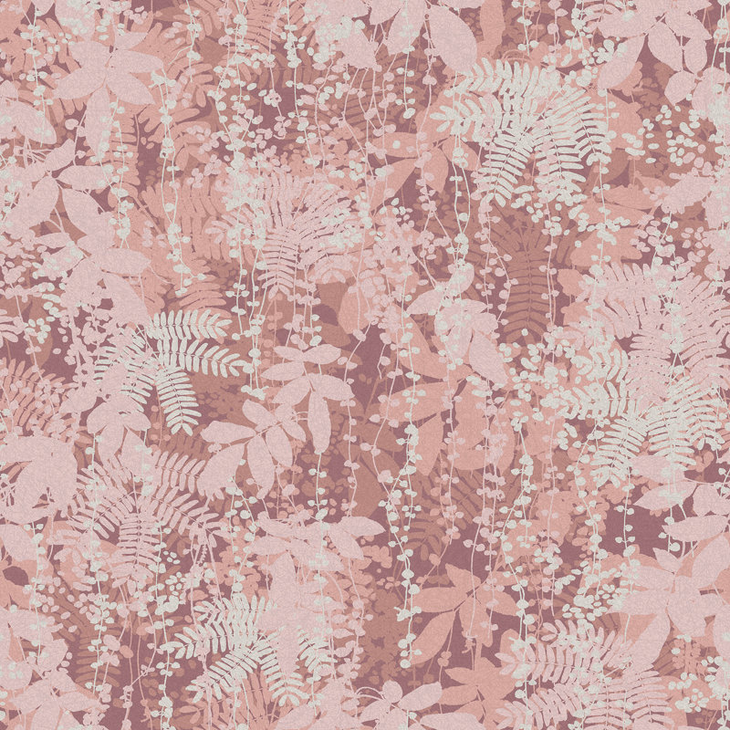 Floral Metallic Wallpaper Roll, Antique Rose