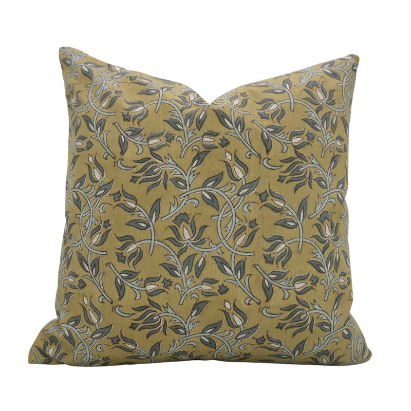 Fabdivine Block Print Pillow Cover Luxurious Home Decor Accent- Kamal Dutta, 20"H x 12"W, Rectangular
