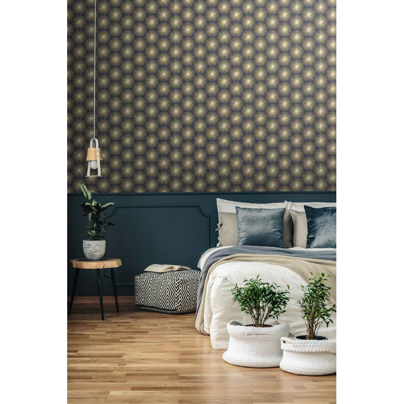Sublime Fire Circle Wallpaper, Gold