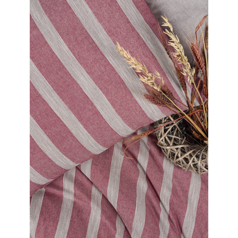 Claret Red Double Quilt Cover Set, 79 x 87 | 50% Cotton / 50% Polyester, Includes 2 Pillowcases & 2 Oxford Pillowcases | Machine Washable | Elegant Button Closure Duvet Cover | Cozy & Stylish Bedding Solution