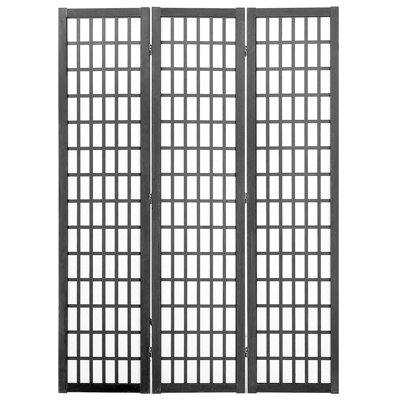 Cloison de séparation japonaise à 3 panneaux, écran d'intimité en bois d'intérieur, 47 po avec fonction de rotation, noir pour chambre à coucher minimaliste pliante avec rotation 360 °, écran uni