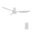 Ventilateur de plafond encastré blanc 52 pouces sans lumière