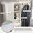 Riccio Freestanding Over The Toilet Storage Cabinet with Sliding Fluted Door Adjustable Shelf-2051120543