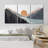 Sun Mountain Landscape Range Abstract Lake Nature Wall Art Decor Framed Canvas 3 Pieces Print Set-75851882-75851883