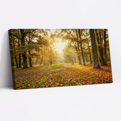 Art mural sur toile Sunlit Autumn Park