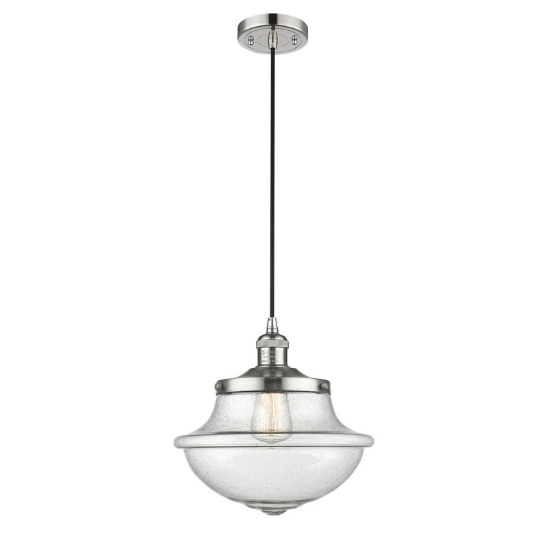 Baptiste 1 - Light Single Pendant, Seedy, No Bulb Included, Polished Nickel