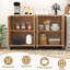 Buffet 50 "avec 4 portes en rotin et tablettes réglables
