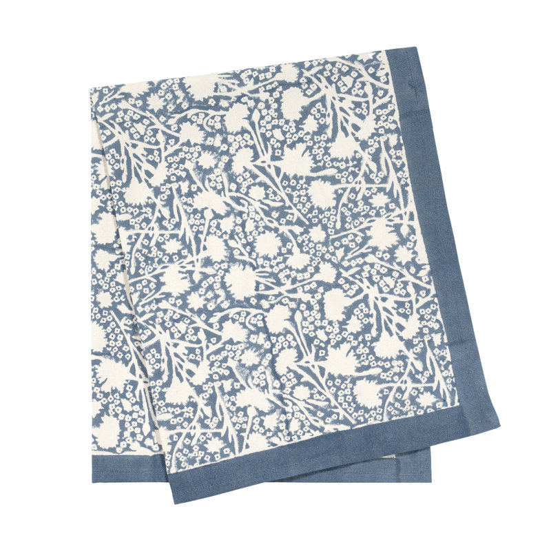 Meadows Floral Tea Towel, Blue