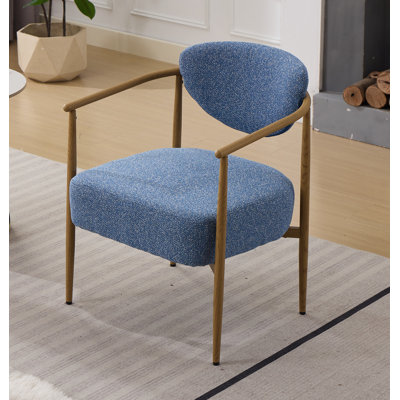 Dining Chair - Iron Frame With Wood Grain Water Transfer Print, Soft Foam Padding