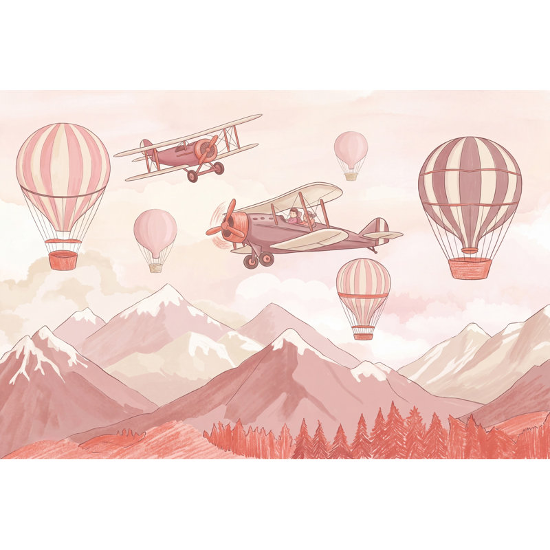 Papier peint montgolfière, 100 po x 96 po, Non tissé