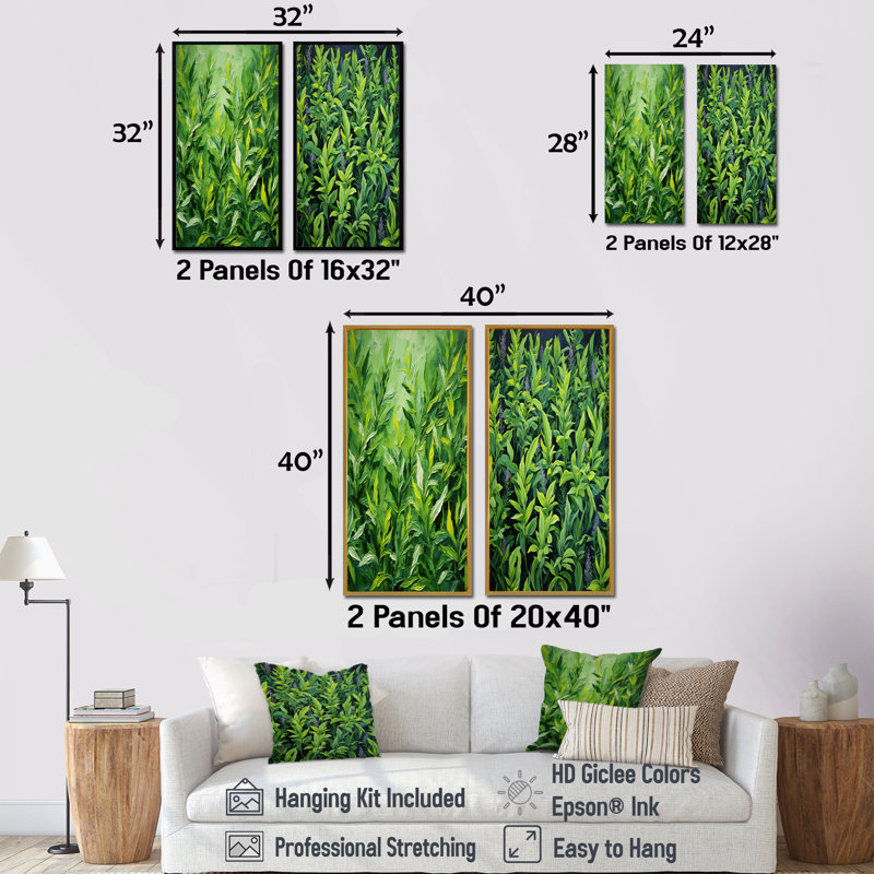 Herbs Tarragon Tales II - ensemble de 2 impressions sur toile Herbs, H 28 po x l 25 po, Toile tendue