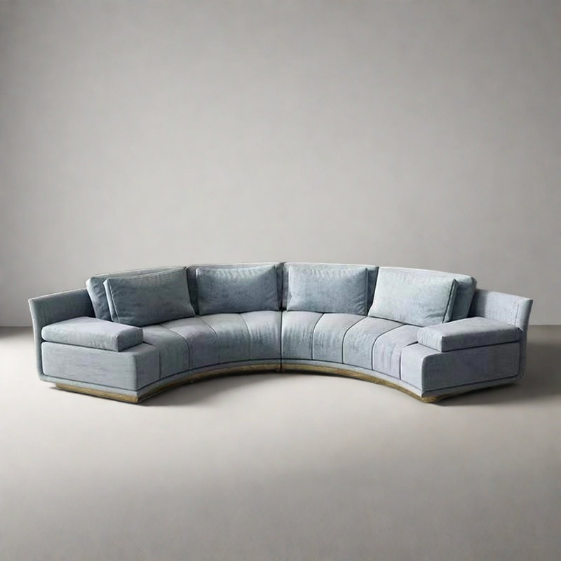 Canapé simple et créatif, H 29,53 po x l 137,8 po x P 35,43 po, Tissu bleu clair
