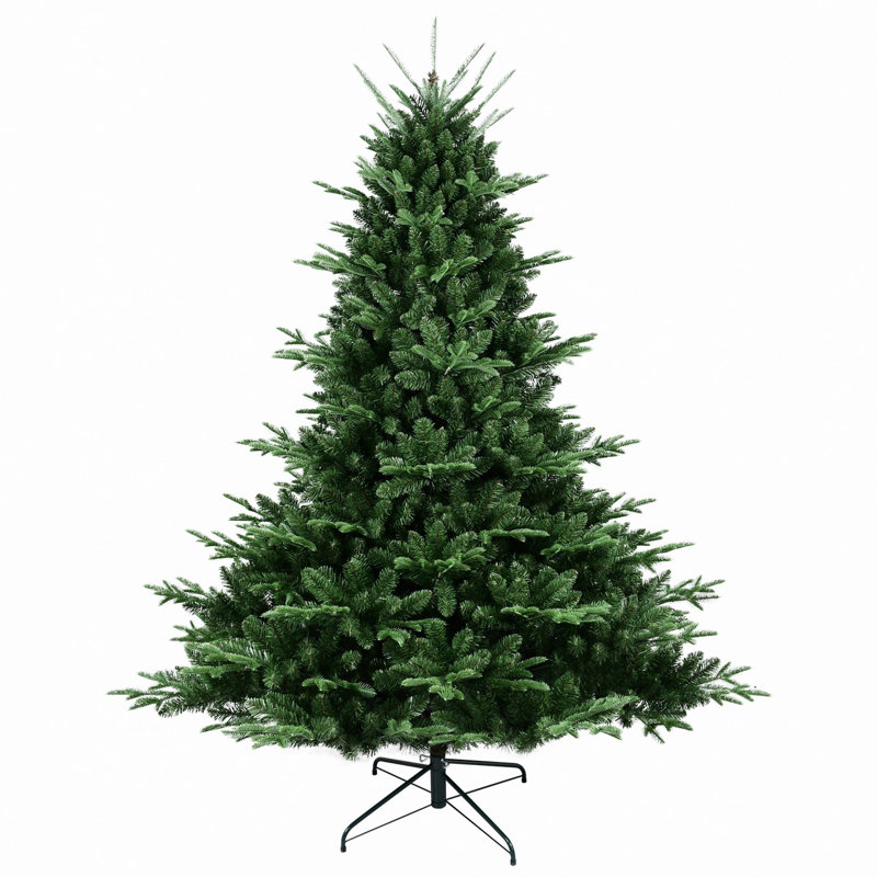 Arbre de Noël pleine forme avec 2257 pointes, aiguilles mixtes en PE / PVC, base large pour les grands espaces, structure à charnières pour une installation facile, support en métal pour un soutien solide *