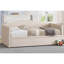 Lit de jour simple avec couchette escamotable allongée, canapé-lit rembourré, conception simple à très simple, idéale pour la chambre d'amis, velours, beige-1645809717
