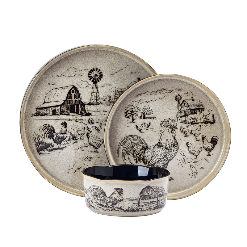 Service de table Pfaltzgraff Farmyard Rooster, 12 pièces, service pour 4