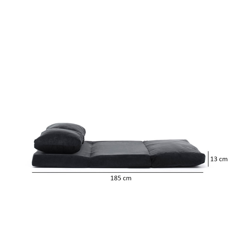 Clarington 72.8" Wide Convertible Sofa, Black