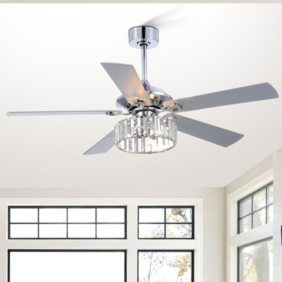 52'' Jodie 5 - Blade Standard Ceiling Fan with Remote Control and Light Kit Included