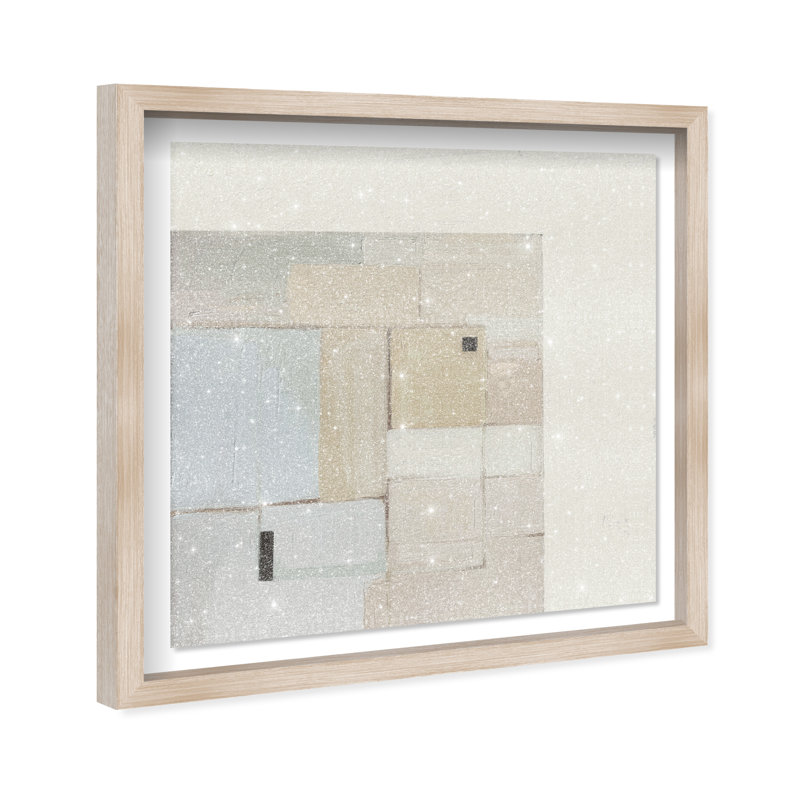 Softness Shadowbox Abstract Print by Oliver Gal, Black Frame, 12 x 12, 17.5"H x 17.5"W, Natural Oak Shadowbox