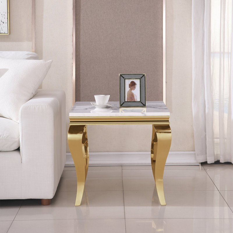 Table de bout Burdell Et022, Argent argent